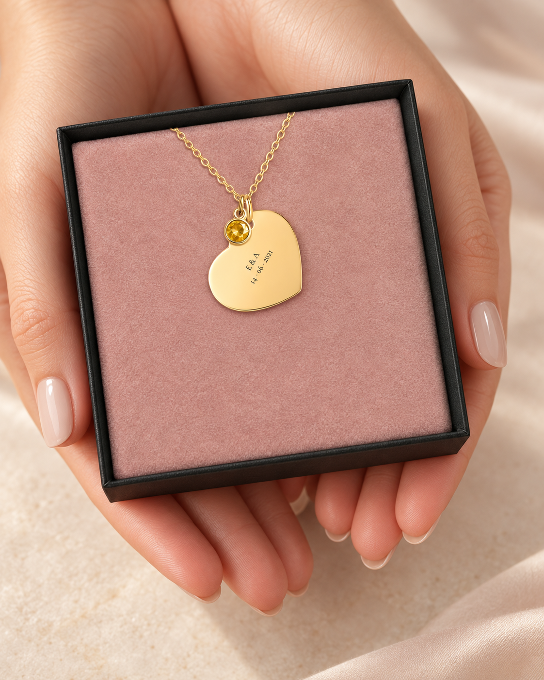 THE MOMENT HEART – Personalized Birthstone Necklace
