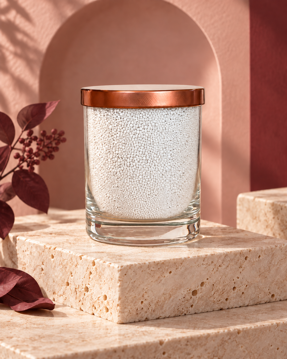 Nordic Lights Pearl Candle in Glass