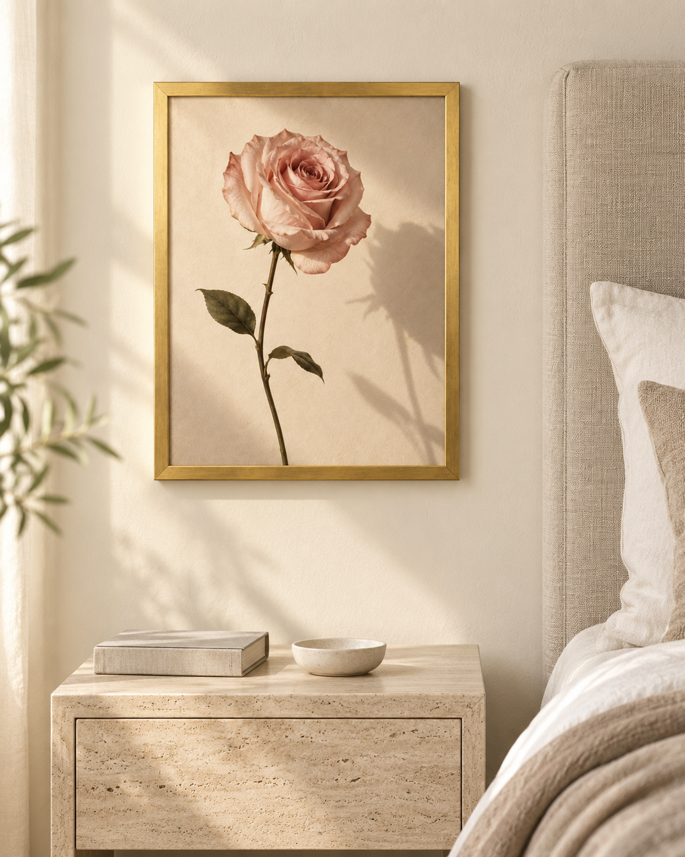 The Single Rose — Framed Art Print
