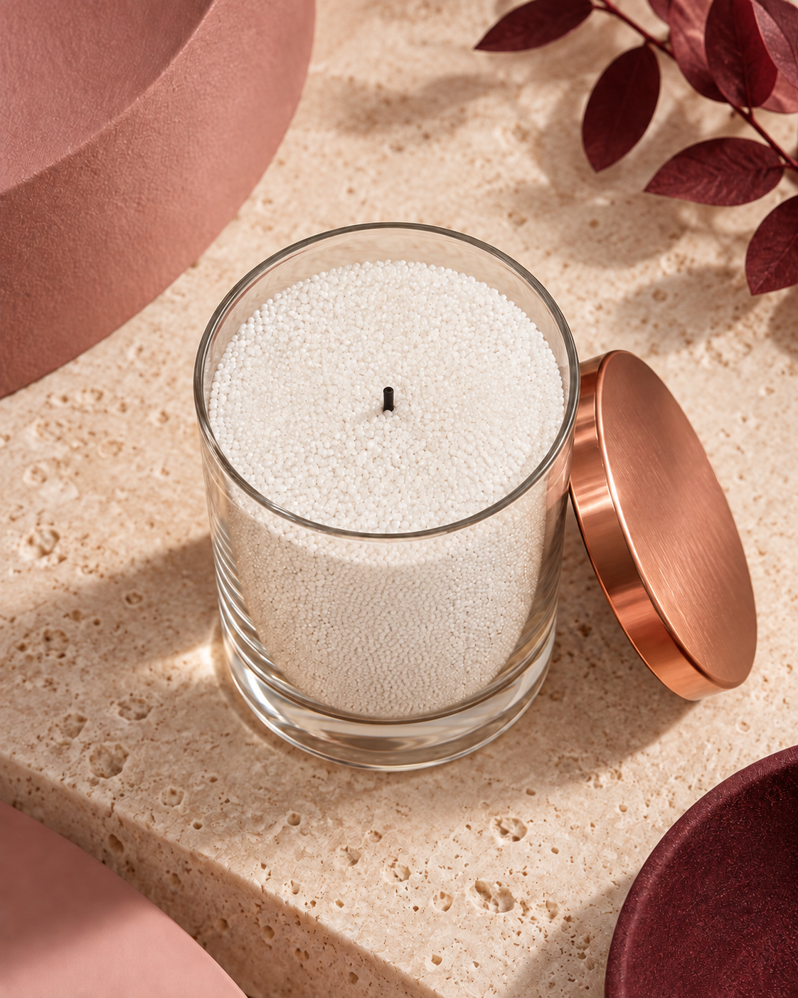 Nordic Lights Pearl Candle in Glass