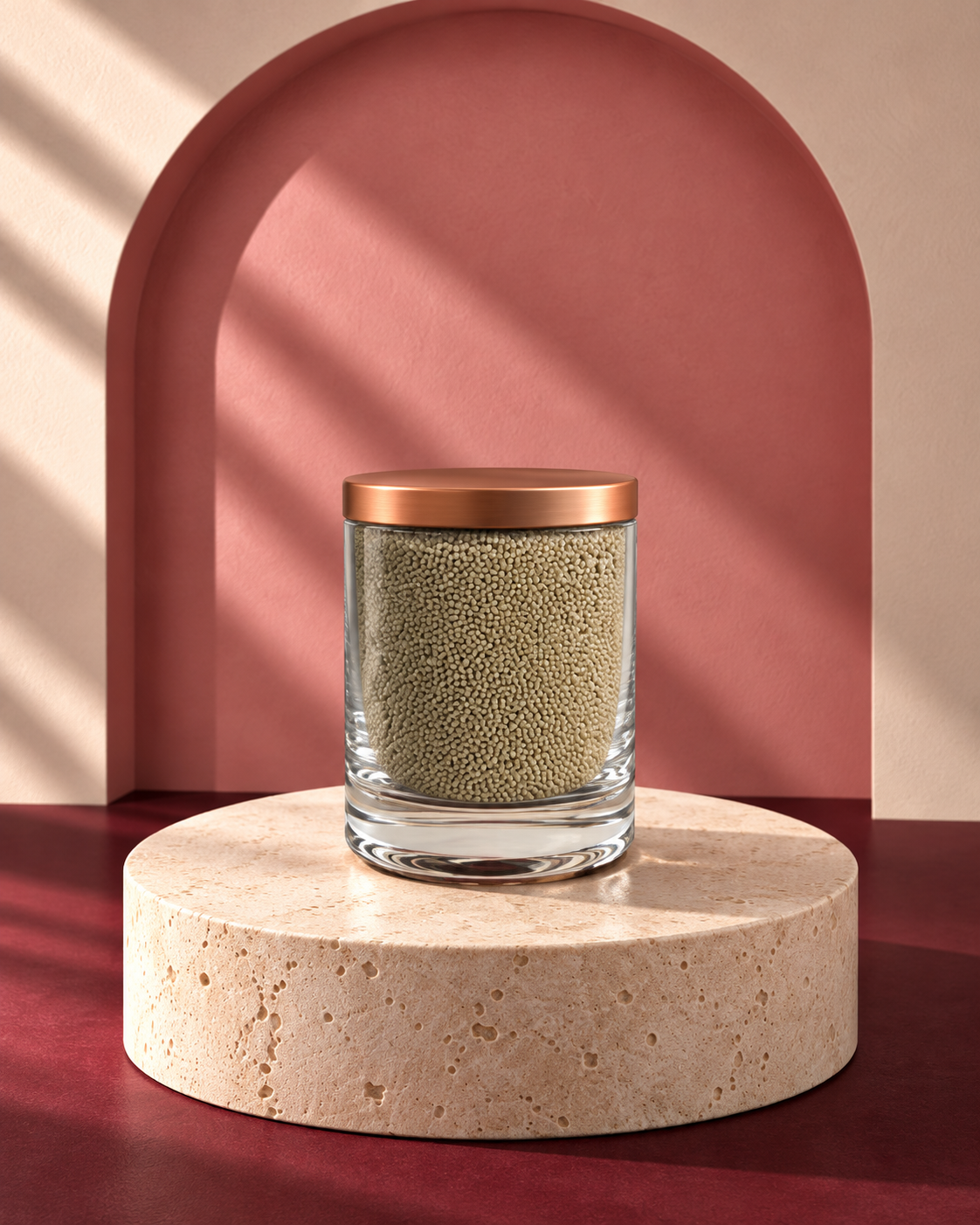 Olive Green Pearl Candle in Glass