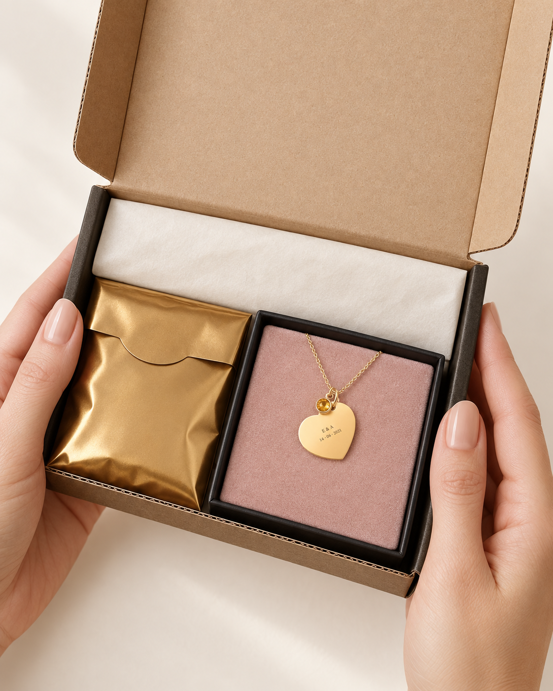 THE MOMENT HEART – Personalized Birthstone Necklace