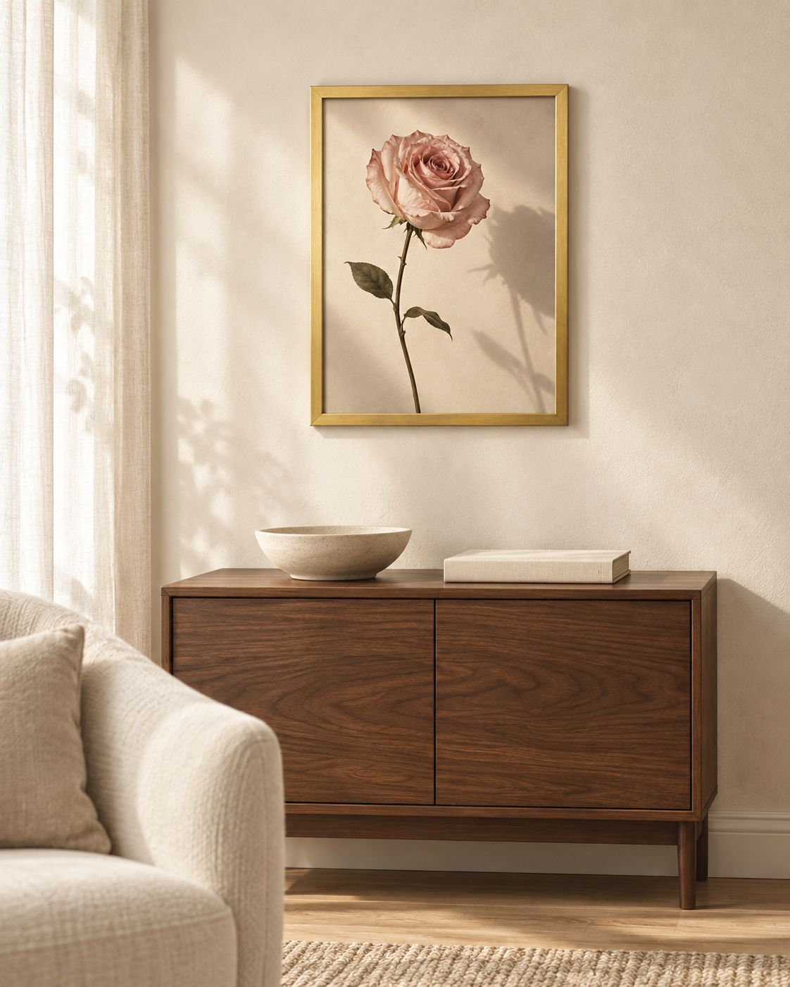 The Single Rose — Framed Art Print