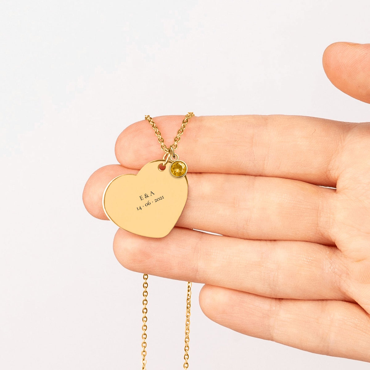 THE MOMENT HEART – Personalized Birthstone Necklace