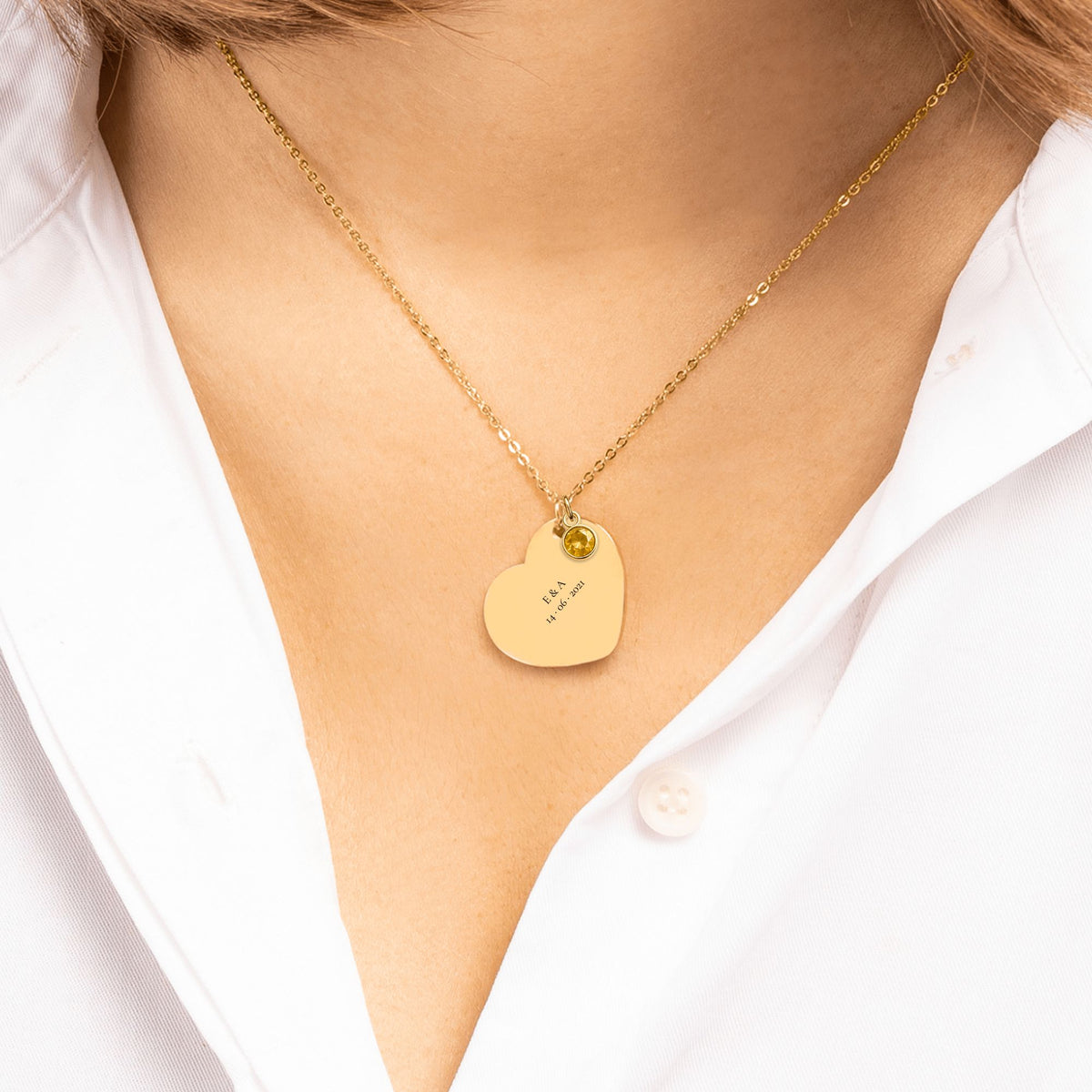 THE MOMENT HEART – Personalized Birthstone Necklace