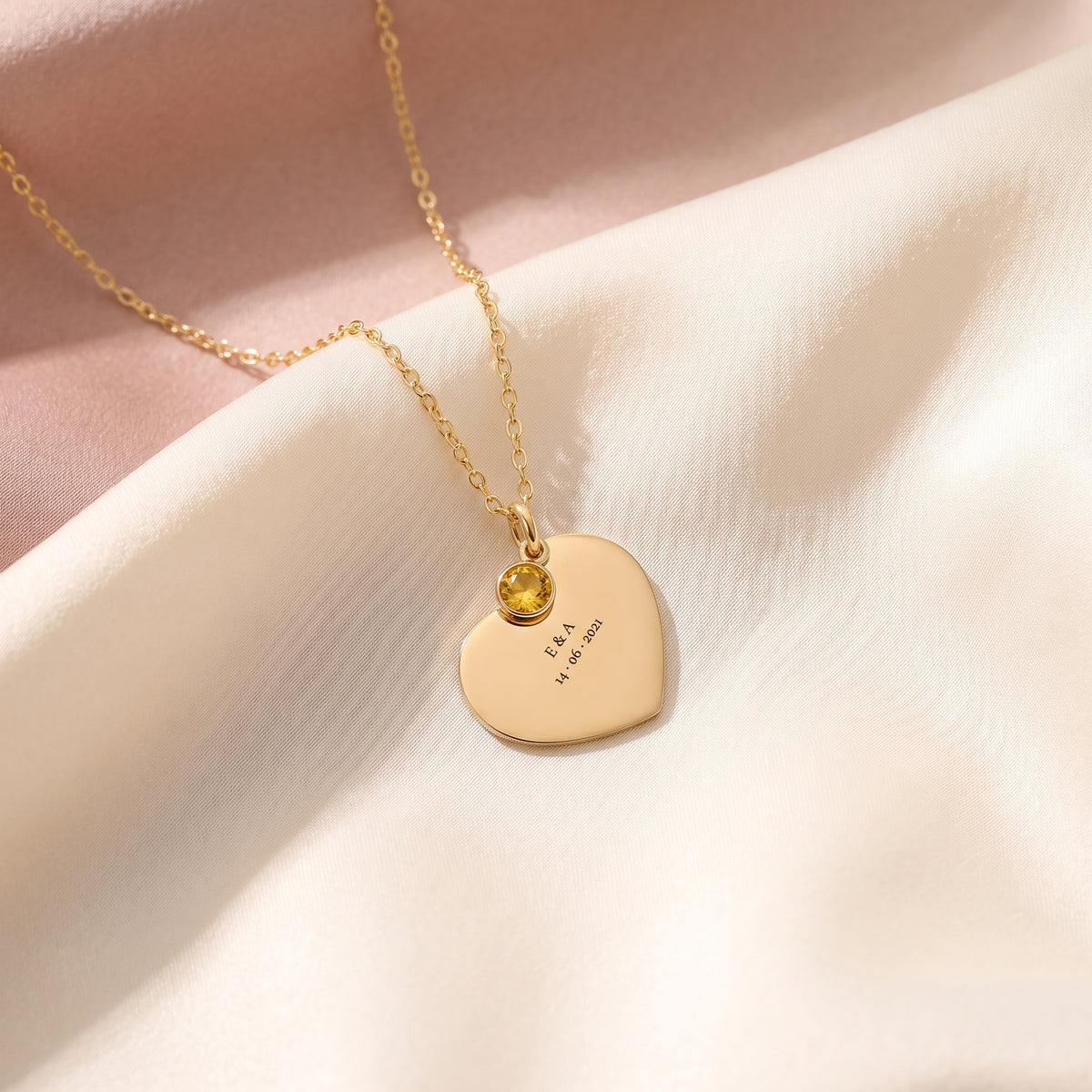 THE MOMENT HEART – Personalized Birthstone Necklace