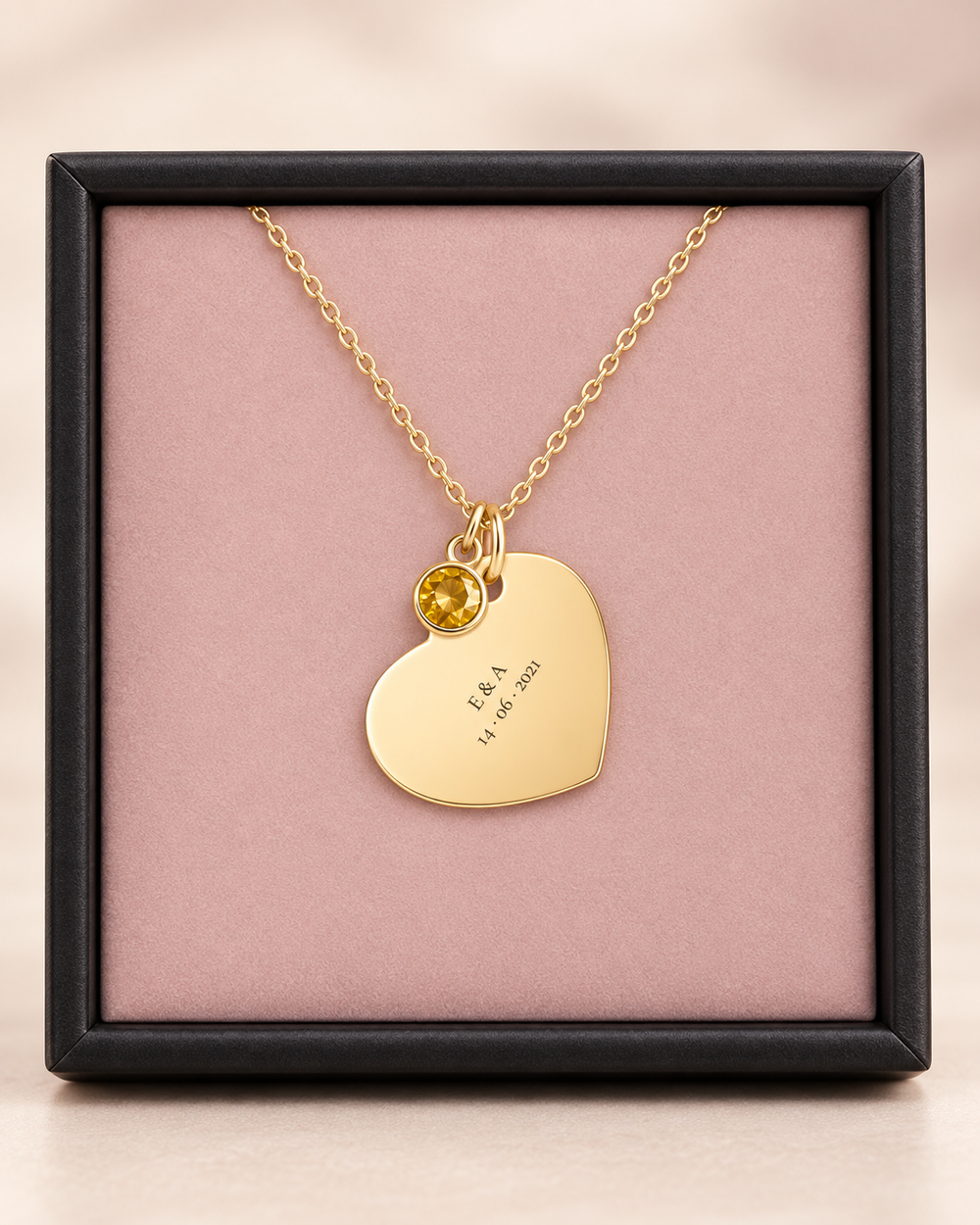 THE MOMENT HEART – Personalized Birthstone Necklace